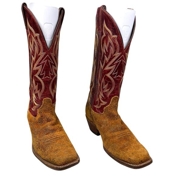 Justin Women’s Bent Rail Burnt Copper Picasso Suede Cowgirl Boots Size US 7.5 B - Picture 5 of 10